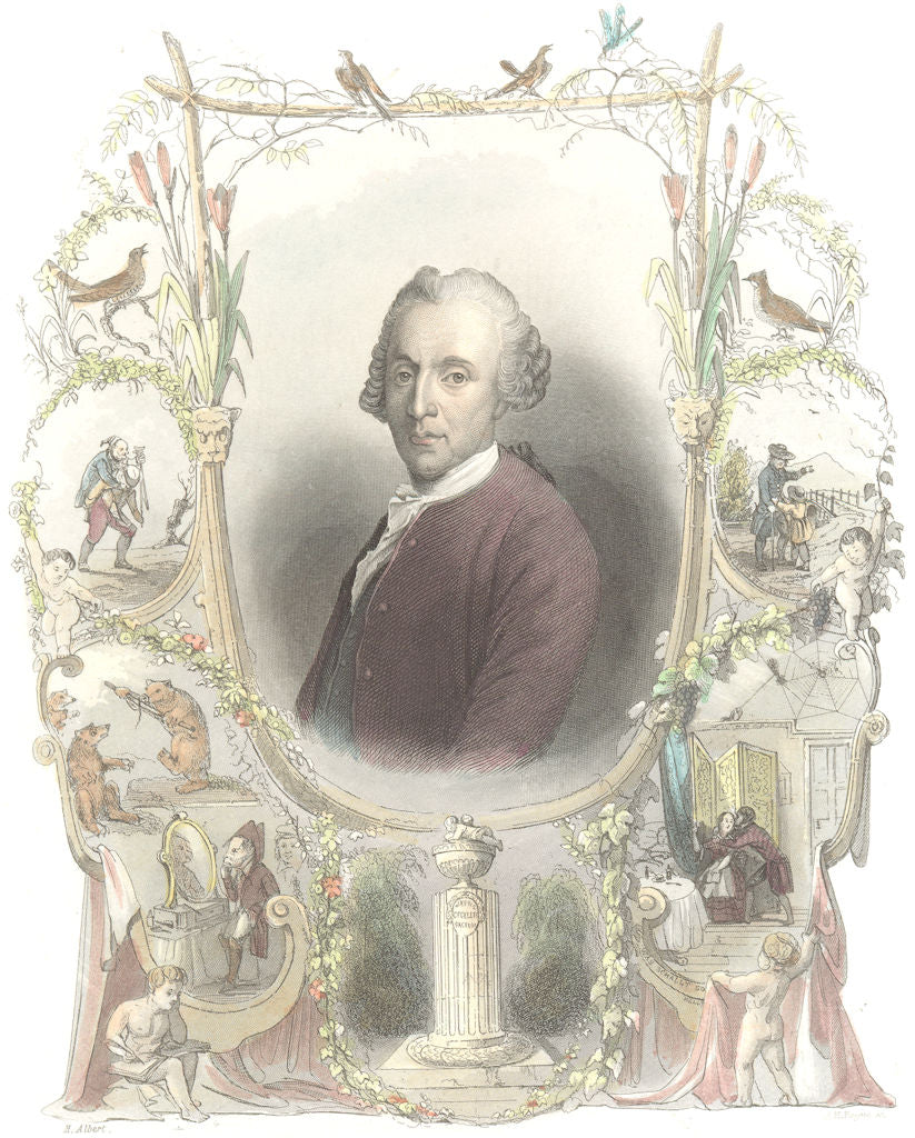 GERMANY. Gellert. Payne Portrait 1847 old antique vintage print picture